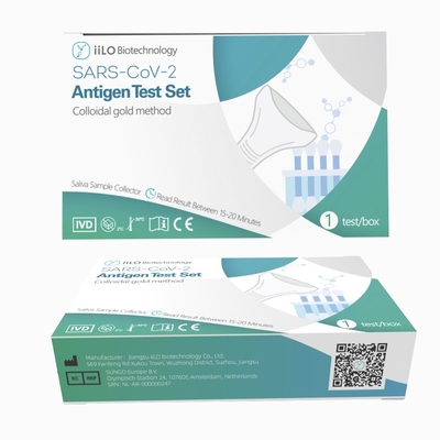 الفئة الثالثة CE SARS-CoV-2 Antigen Self Test Set اللعاب عينة جامع 1 اختبار / صندوق