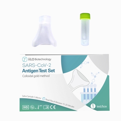 رد فعل سريع IILO Antigen Rapid Self Test SARS-COV-2 SALIVA عينة جامع 1 اختبار / مربع